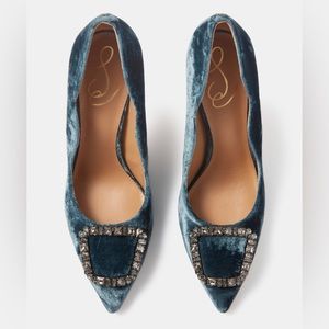 Sam Edelman Blue Velvet Heels